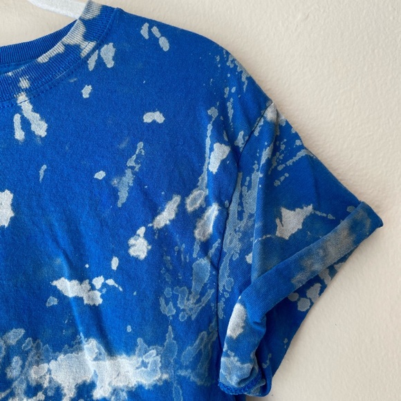 Hand Dyed Reverse Tie Dye Bleach Dye Crop Top Tee - Picture 4 of 9